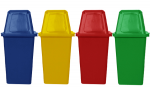 AM-75:ถังขยะพลาสติกแยกประเภท 60 ลิตรฝาผลัก 
Plastic Classification Bin with lid